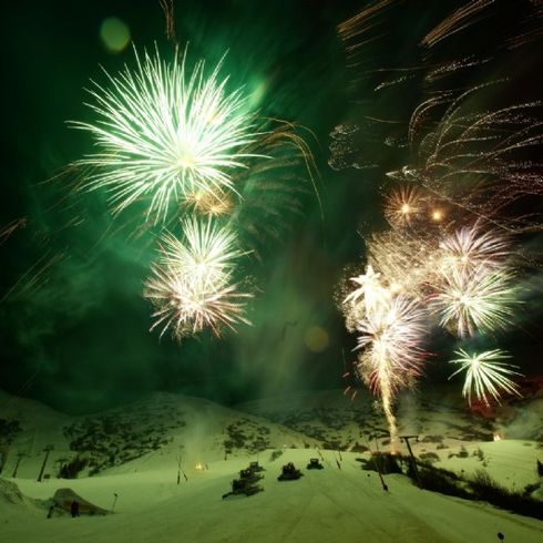 Feuerwerk in den Alpen