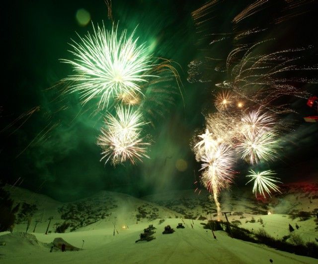 Feuerwerk in den Alpen